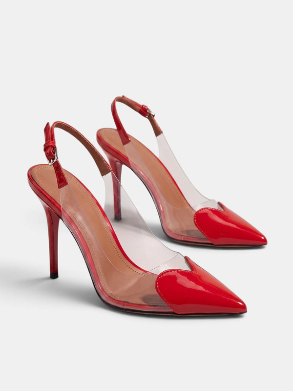 Gleamond | Women's Transparent Slingback High Heel Pumps