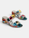 Gleamond | Women's Block Heel Mule Sandals with Twin Strap Upper and Open Toe