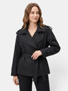 Gleamond | Women's Trench Coat with Belted Waist and Lapel Collar