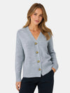 Gleamond | Women's V Neck Cardigan with Button Front and Ribbed Cuffs