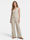 Gleamond | Women's V Neck Waistcoat and Wide Leg Pants Set