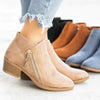 Ankle Boot with Block Heel and Side Zipper for Women