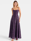 Gleamond | Spaghetti Strap Chiffon Floral Formal Dress