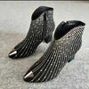 Sparkling Glitter Ankle Boots with Side Zip Closure