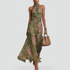 Gleamond | Women's Maxi Dress with Floral Pattern Perfect for Wedding Guests