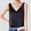 Elegant Satin V-Neck Sleeveless Women's Top