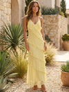 Gleamond | Women’s Ruffle Maxi Dress Sleeveless Elegant Summer Gown