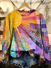 Collage Sun Design Long Sleeve Sweatshirt for Women