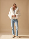 Faux Fur Hooded Cropped Coat for Women