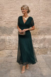 Elegant V-Neck Chiffon Maxi Cocktail Dress for Women
