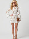 Women's Floral Lace Bell-Sleeve Mini Cocktail Dress