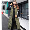 Long Quilted Sleeveless Hooded Puffer Vest for Women