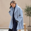 Oversized Women's Wool Coat with Wide Lapel and Relaxed Fit