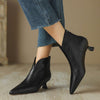 Women's Pointed-Toe Kitten-Heel Ankle Booties with Side Zipper