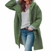 Relaxed-Fit Button-Front Long Winter Coat for Women