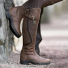 Waterproof Leather Knee High Riding Boots with Buckle Strap for Women